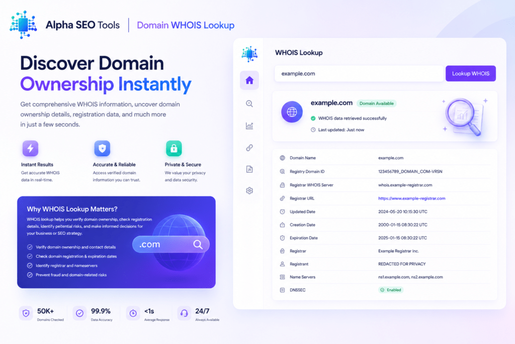 Free Domain WHOIS Lookup Tool: The Intelligence Layer Your SEO Is Missing 2 domain WHOIS lookup tool