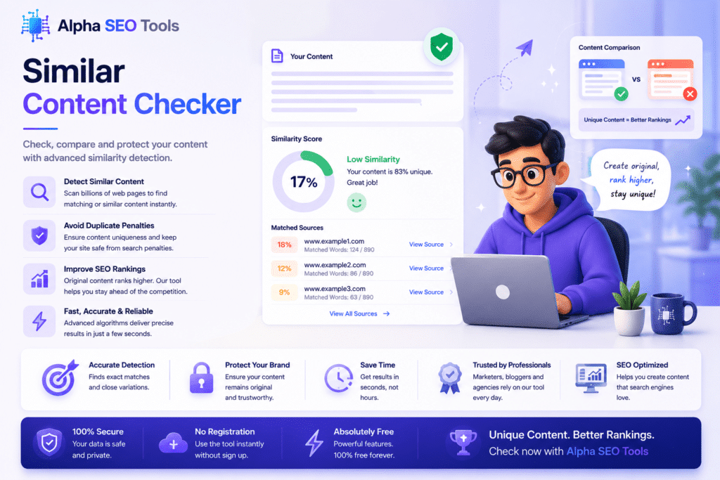 Free Similar Content Checker Tool | Alpha SEO Tools 2 similar content checker