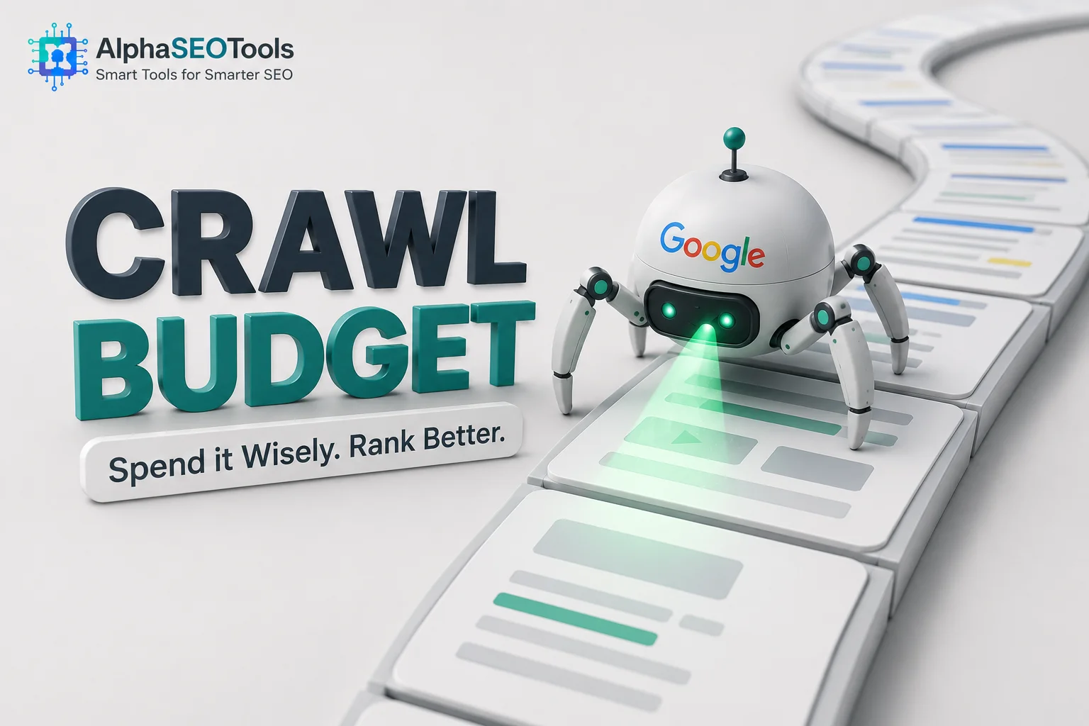 a crawler showing walking down the graph of the crawl budget